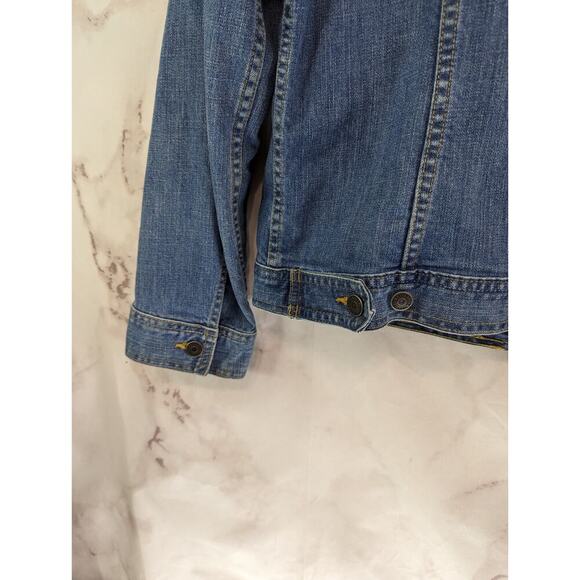 Eddie Bauer Denim Jacket Womens Large Jean Medium Wash Button Vintage Collared - Picture 8 of 11